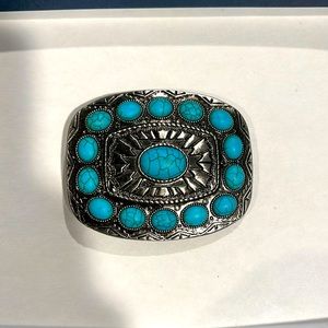 Faux Turquoise Belt Buckle